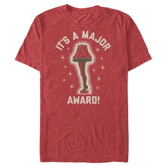 Men's A Christmas Story It’s a Major Award Leg Lamp  Graphic Tee Red Heather Small