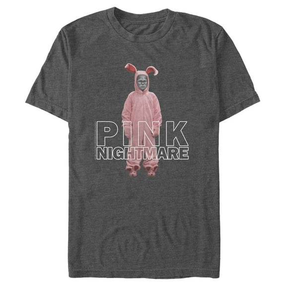 Men's A Christmas Story Ralphie Parker Pink Nightmare Graphic Tee Charcoal Heather X Large