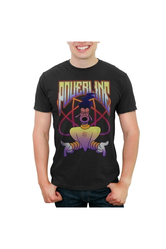 Men's A Goofy Movie Powerline Retro Graphic Tee Black Medium