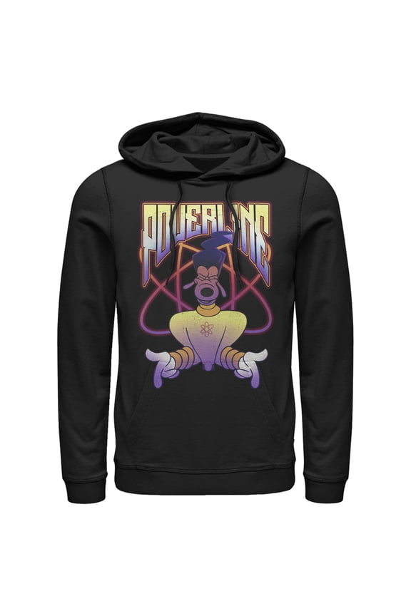 Men's A Goofy Movie Powerline Retro Pull Over Hoodie Black 3X Large