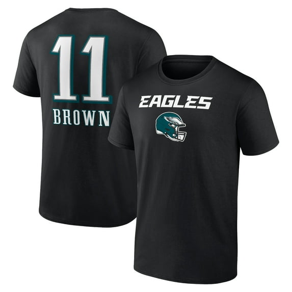 Men's A.J. Brown Black Philadelphia Eagles Wordmark Player Name & Number T-Shirt