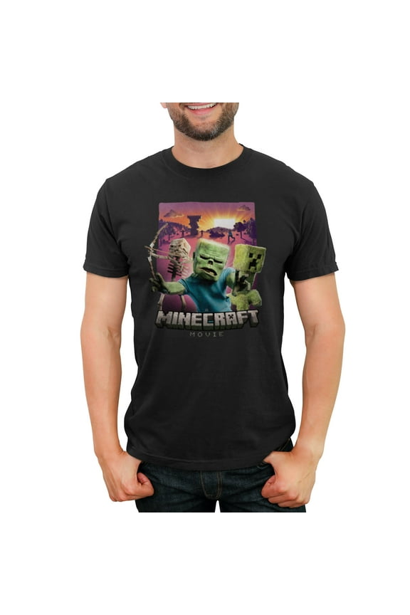 Men's A Minecraft Movie Creatures Attack Graphic T-Shirt