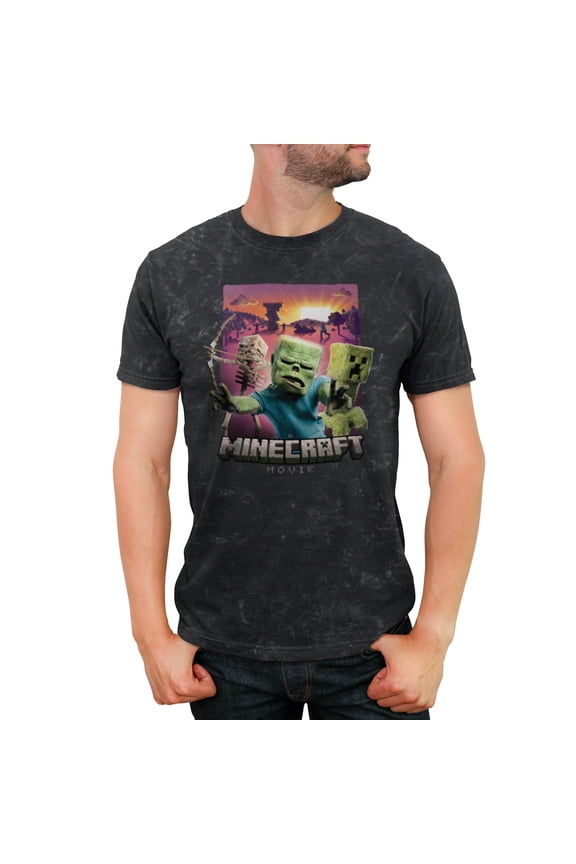 Men's A Minecraft Movie Creatures Attack Graphic T-Shirt