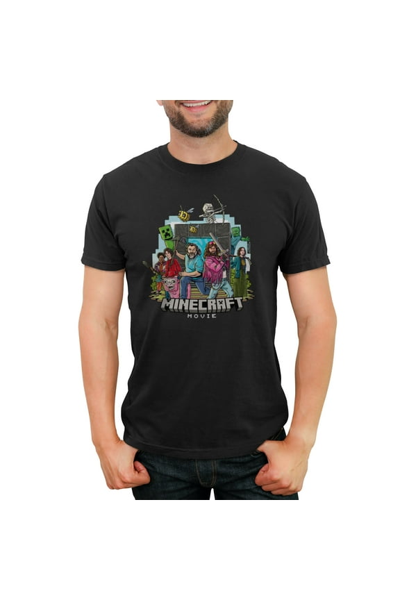 Men's A Minecraft Movie Garrett and Steve Squad Graphic T-Shirt