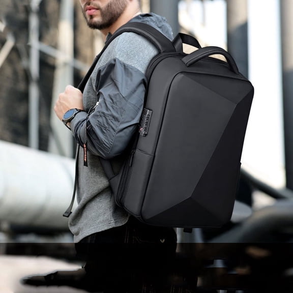 Men's ABS Hard Shell Business Backpack,Black