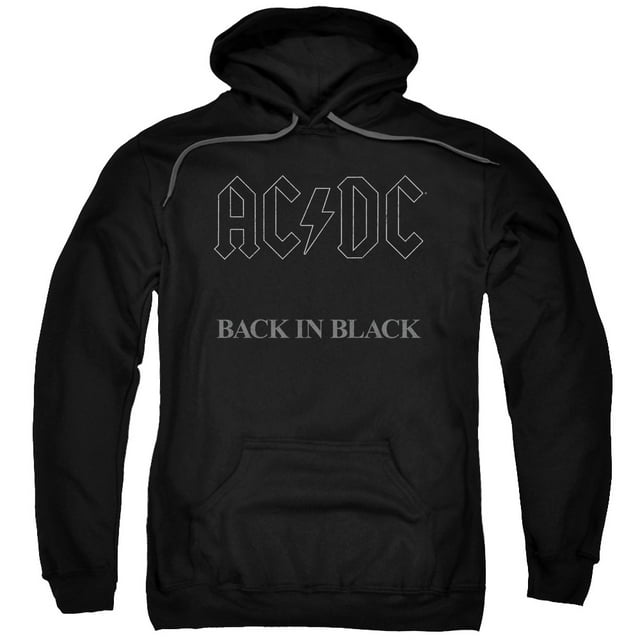 Men's AC/DC Back In Black Hooded Sweatshirt Medium Black