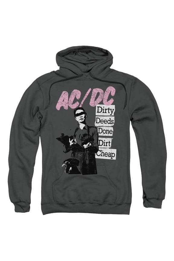 Men's AC/DC Dirty Deeds Hooded Sweatshirt Small Grey