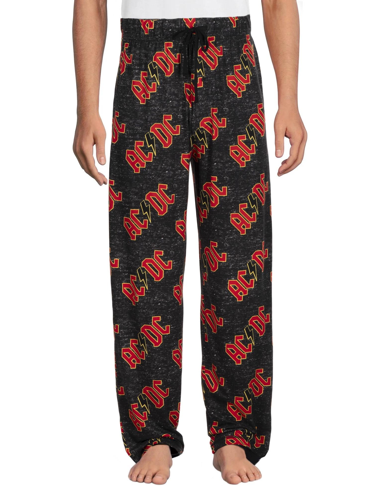 Men s AC DC Graphic Sleep Pants Poly Spandex Band Pajama Bottoms Up to 2XL Walmart
