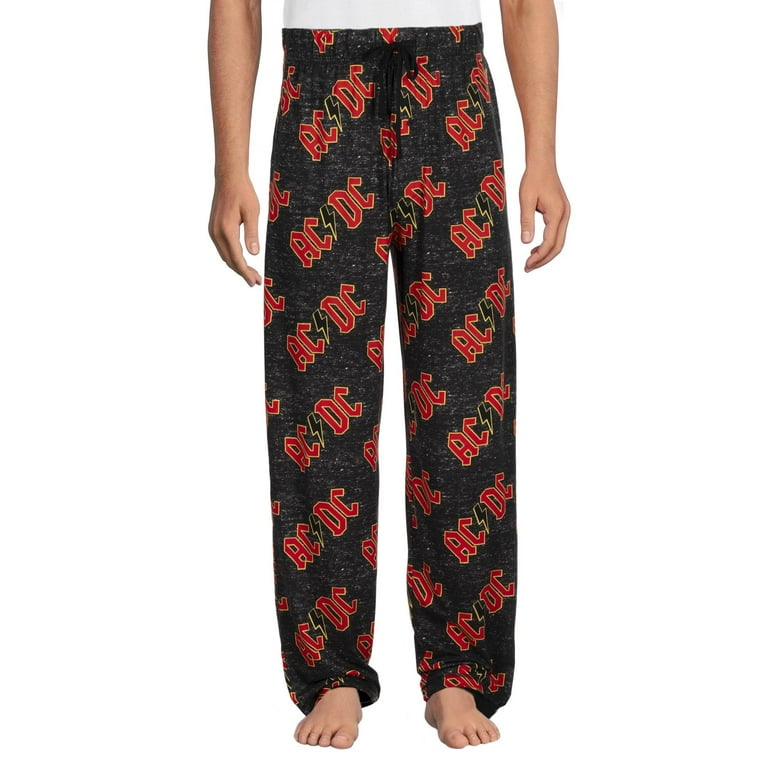 Men s AC DC Graphic Sleep Pants Poly Spandex Band Pajama Bottoms Up to 2XL Walmart