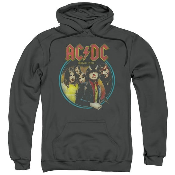 Men's AC/DC Highway To Hell Hooded Sweatshirt X-Large Grey