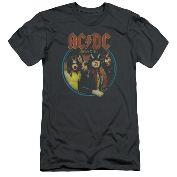 Men's AC/DC Highway To Hell Slim Fit T-shirt XX-Large Grey