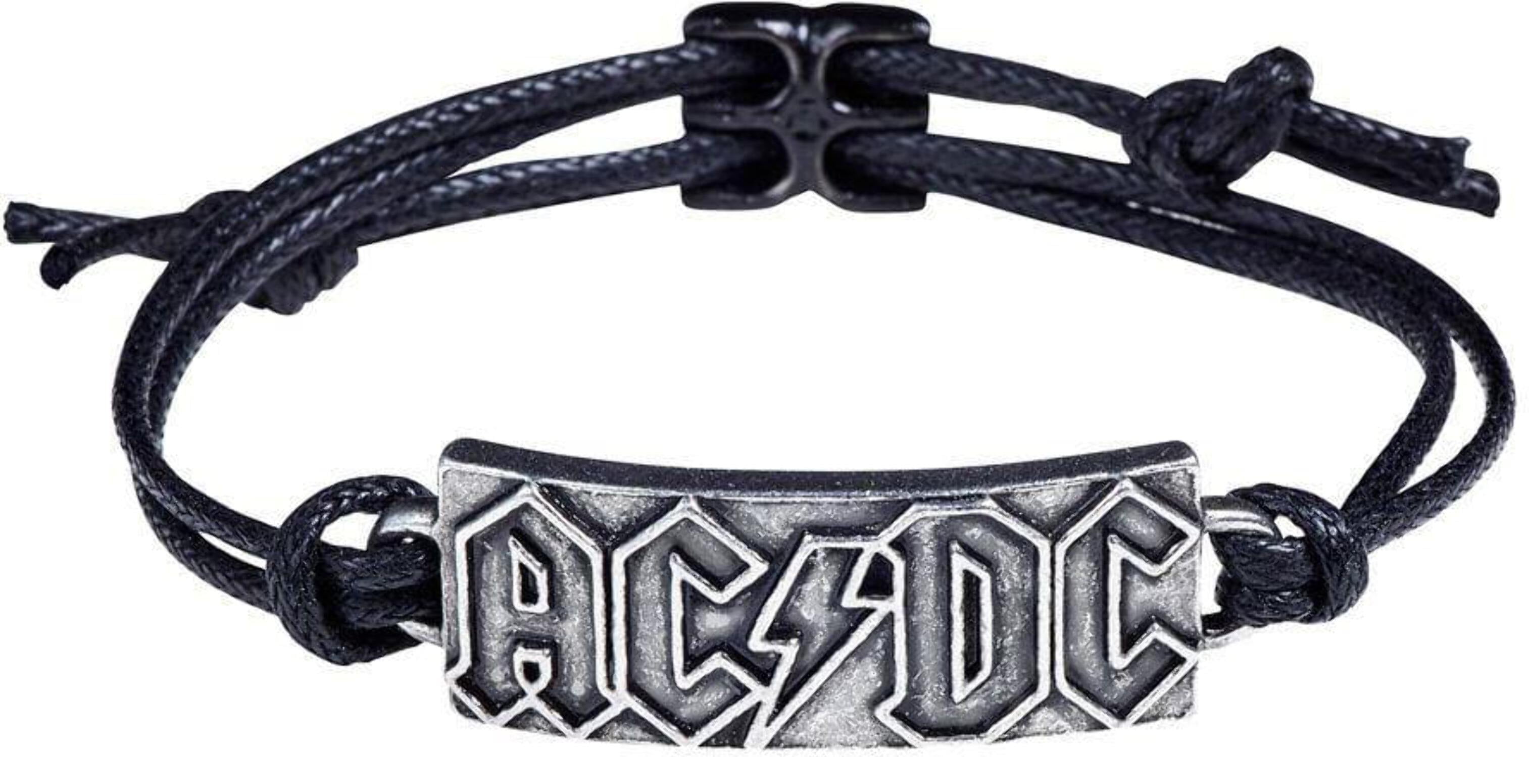 Men's AC/DC Lightning Logo Wristband One Size Silver - Walmart.com