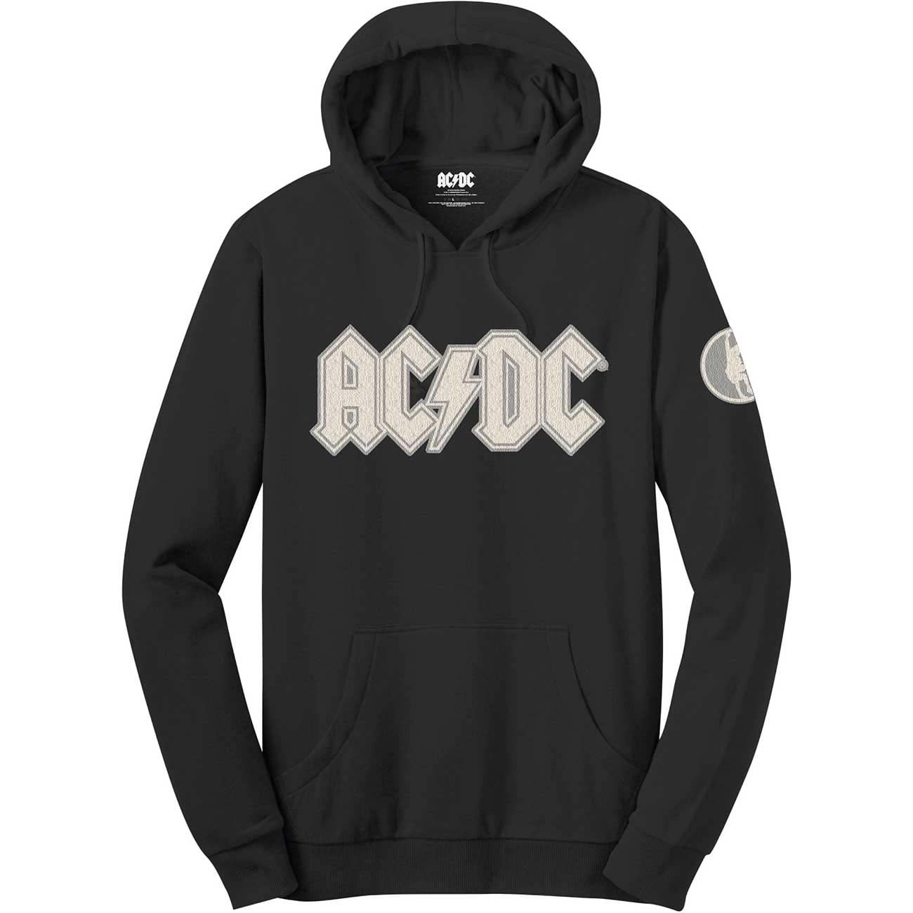 Men's AC/DC Logo & Angus (Applique Motifs) Hooded Sweatshirt Large ...