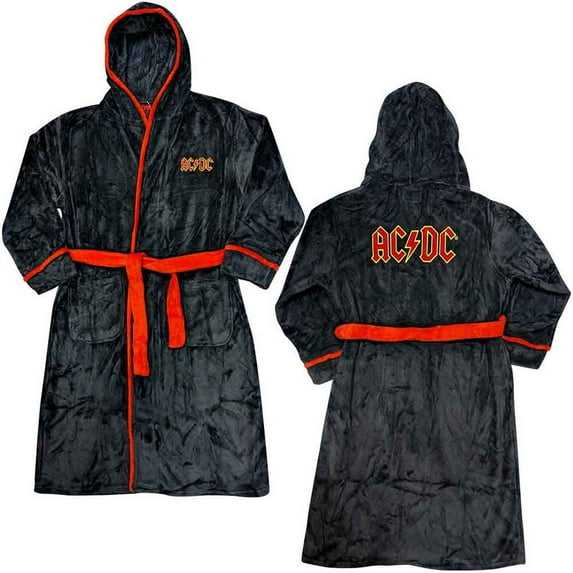 Men's AC/DC Logo Bath Robe Large/X-Large Black