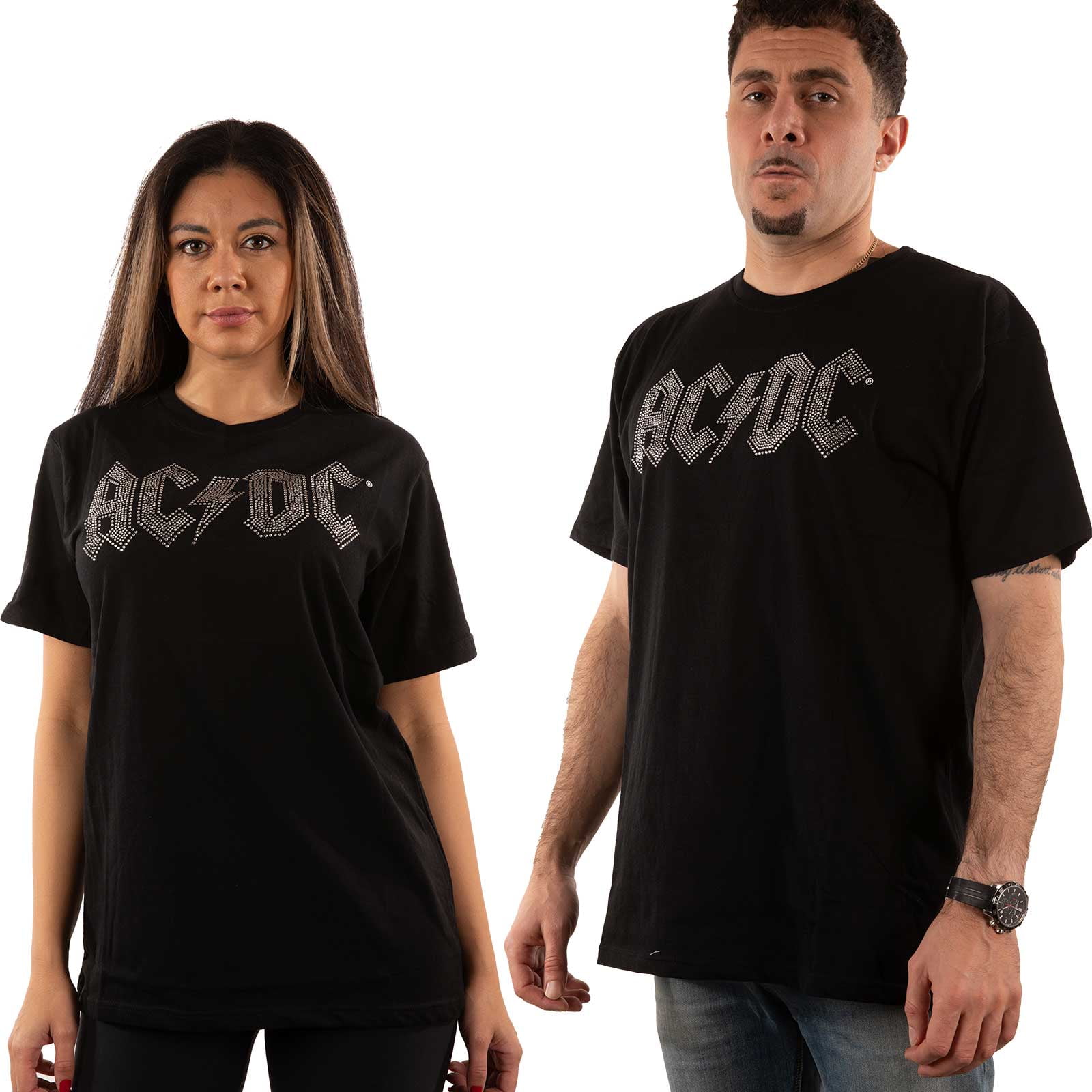 Men's AC/DC Logo (Diamante) Slim Fit T-shirt Medium Black - Walmart.com