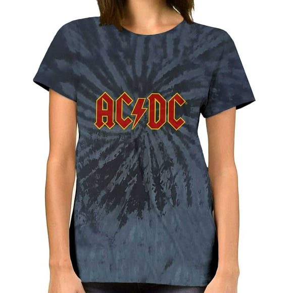 Men's AC/DC Logo (Dip-Dye) Tie Dye T-shirt Medium Black