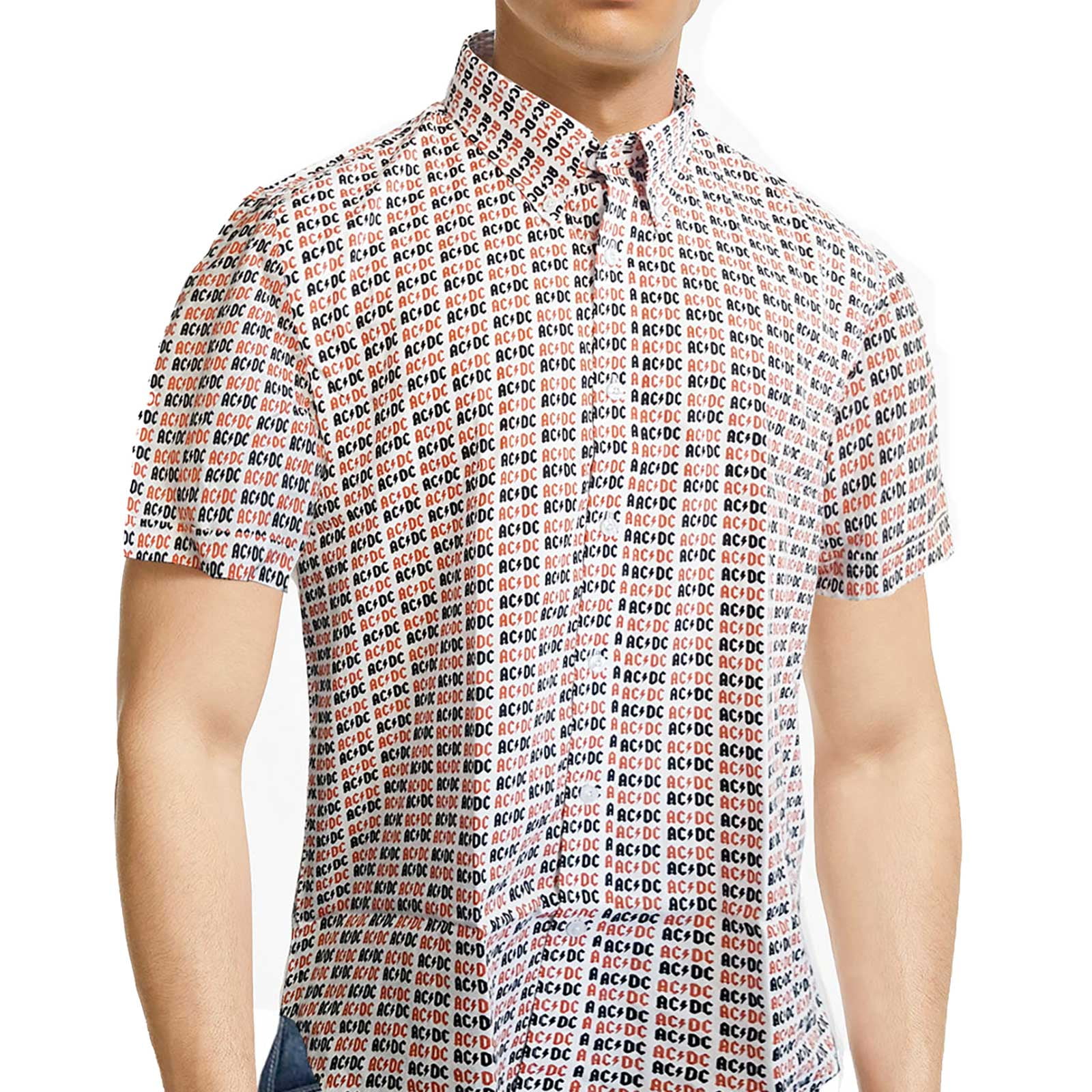 Men's AC/DC Logo Dress Shirt Large White - Walmart.com