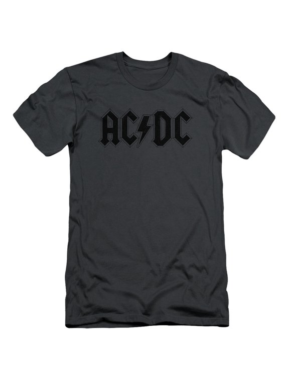 Men's AC/DC Worn Logo Slim Fit T-shirt Large Charcoal
