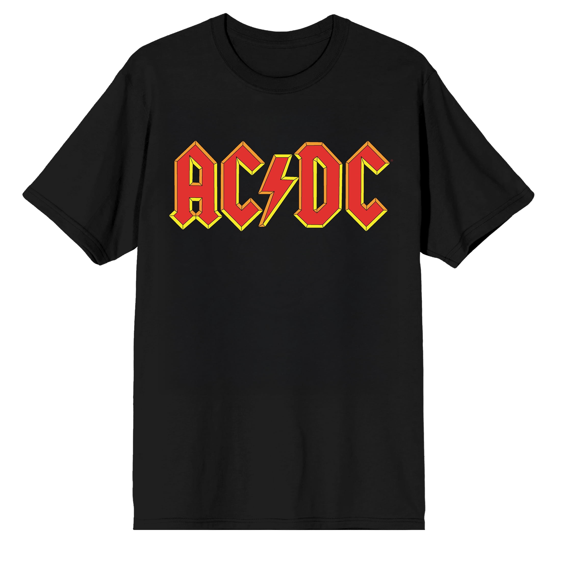 ACDC The Iconic Gold & Red Logo on Black Short Sleeve Adult T-Shirt-4XL ...
