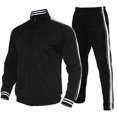 thumbnail image 1 of Men's AKsit Athletic Tracksuit Stand-up collar Full Zip Sports Set Casual Comfy Jogging Sweat Suits for Men BlackXL, 1 of 5