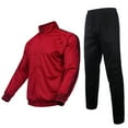 thumbnail image 1 of Men's AKsit Athletic Tracksuit Stand-up collar Full Zip Sports Set Casual Comfy Jogging Sweat Suits for Men Burgundy XL, 1 of 5