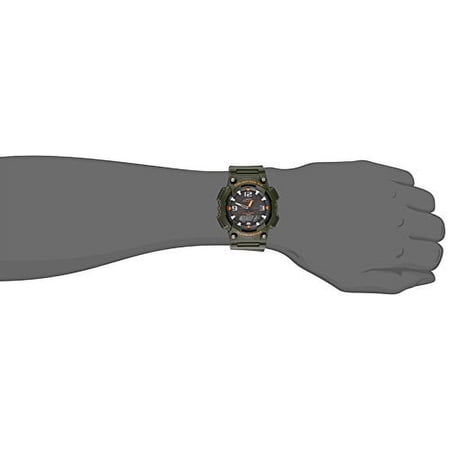 Men's AQS810W-3AVCF Solar Watch with Green Band
