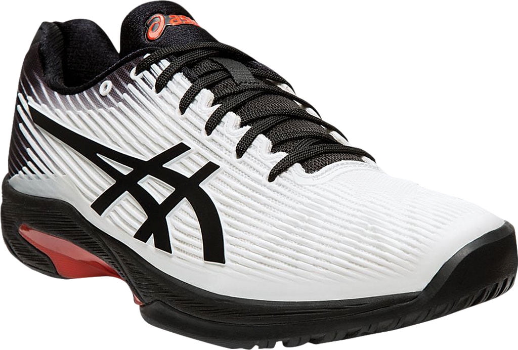 Men's ASICS Solution Speed FlyteFoam Tennis Shoe White/Black 6 D