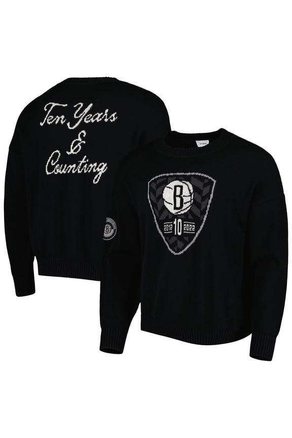 Men's AUTHMADE Black Brooklyn Nets 10th Anniversary Pullover Sweater