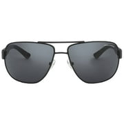 Men's AX2012S-606387-62 Black Rectangle Sunglasses