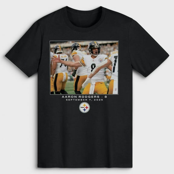 Men's Aaron Rodgers Black Pittsburgh Steelers NFL Flash Features Week 1 T-Shirt