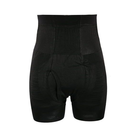 Men's Abdominal Slim Shapewear High-waisted Tights Shorts Boxer Briefs Shaping Long Legs L Size Black