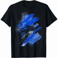 thumbnail image 1 of Men's Abstract Blue Paint Brushstroke Graphic T-Shirt, 1 of 6
