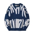 thumbnail image 1 of Men's Abstract Pattern Crew Neck Pullover Sweater Long Sleeve Casual Knit Top, 1 of 4