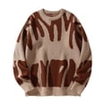 thumbnail image 1 of Men's Abstract Pattern Crew Neck Pullover Sweater Long Sleeve Casual Knit Top, 1 of 4