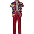 thumbnail image 1 of Men's Ace Ventura  Classic Shirt Red Striped Pants Pet Detective Outfits Adult Suit, 1 of 7