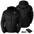 thumbnail image 1 of Men's ActionHeat Black Dallas Cowboys 5V Battery Heated Insulated Puffer Full-Zip Hoodie Jacket, 1 of 7