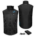 thumbnail image 1 of Men's ActionHeat  Black Detroit Lions 5V Softshell Battery Heated Full-Zip Vest, 1 of 7