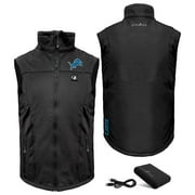 Men's ActionHeat Black Detroit Lions 5V Softshell Battery Heated Full-Zip Vest