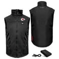 thumbnail image 1 of Men's ActionHeat  Black Kansas City Chiefs 5V Softshell Battery Heated Full-Zip Vest, 1 of 7
