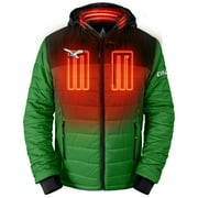 Men's ActionHeat Black/Kelly Green Philadelphia Eagles 5V Battery Heated Colorblock Full-Zip Puffer Jacket