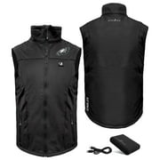 Men's ActionHeat Black Philadelphia Eagles 5V Softshell Battery Heated Full-Zip Vest