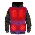 thumbnail image 1 of Men's ActionHeat Purple/Black Minnesota Vikings 5V Battery Heated Full-Snap Varsity Jacket, 1 of 7