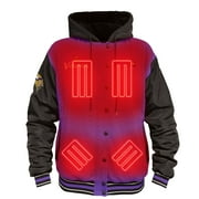 Men's ActionHeat Purple/Black Minnesota Vikings 5V Battery Heated Full-Snap Varsity Jacket