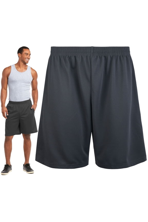 Men's Active Athletic Performance Shorts Sweat Gym Basketball Run Sports Grey S