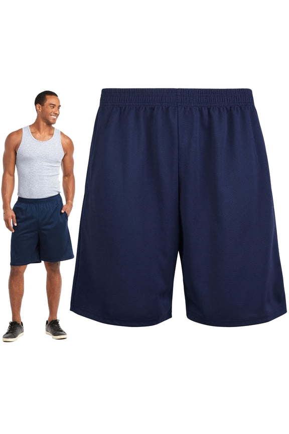 Men's Active Athletic Performance Shorts Sweat Gym Basketball Run Sports Navy S