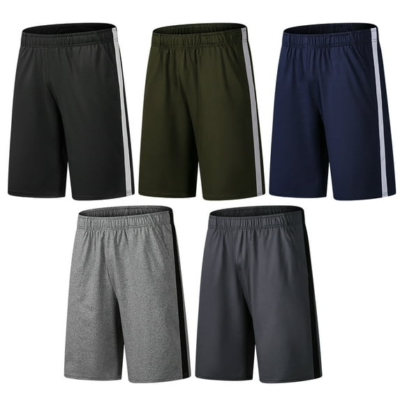 Men's Active Athletic Shorts 5 Pack for Workout Basketball Football Badminton Exercise Training Running