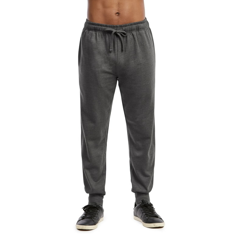 Men's Active Basic Soft Stretch Workout Terry Jogger Pants (XL, Charcoal)
