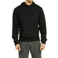 thumbnail image 1 of Men's Active Casual 100% Cotton Waffle Fabric Pullover Hoodie, Black L, 1 Pack, 1 of 4