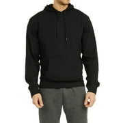 Men's Active Casual 100% Cotton Waffle Fabric Pullover Hoodie, Black M, 1 Count, 1 Pack