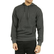 Men's Active Casual Cotton Waffle Fabric Pullover Hoodie, Charcoal Grey M, 1 Count, 1 Pack